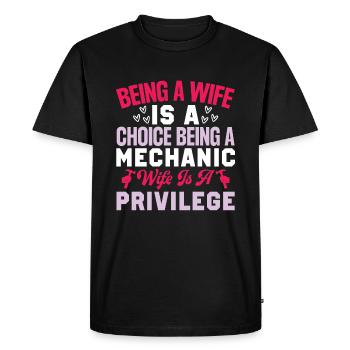 Being a wife is a choice mechanic's wife - Men's Premium Organic T-Shirt - black - Front - Nico (187cm)