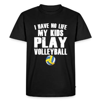 Je n’ai pas de vie, mes enfants jouent au volleyball - T-shirt Premium bio Homme - noir - Devant - Nico (187cm)