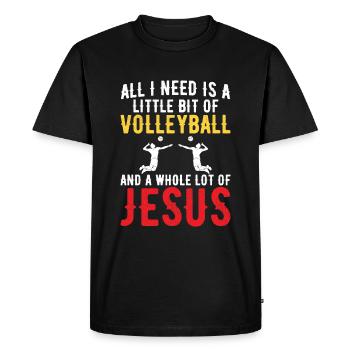 Tout ce dont j’ai besoin, c’est d’un peu de volleyball - T-shirt Premium bio Homme - noir - Devant - Nico (187cm)