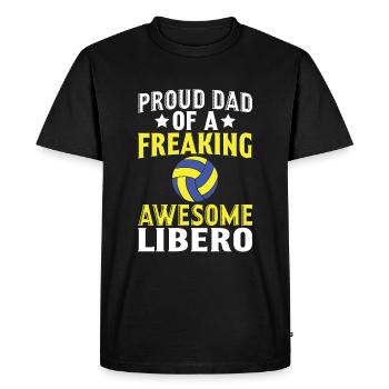 Fier papa d’un sacré bon libéro - T-shirt Premium bio Homme - noir - Devant - Nico (187cm)