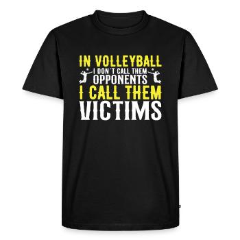 L’école est importante, mais le volleyball est plus important - T-shirt Premium bio Homme - noir - Devant - Nico (187cm)