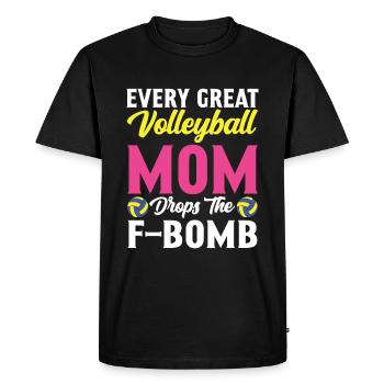 Chaque maman de volleyball lâche la bombe F - T-shirt Premium bio Homme - noir - Devant - Nico (187cm)