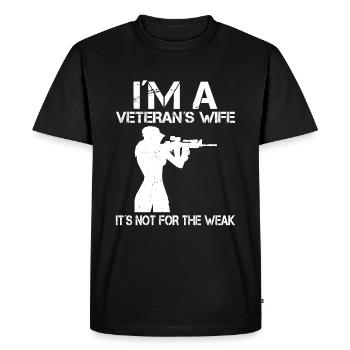 Je suis la femme d’un ancien combattant - T-shirt Premium bio Homme - noir - Devant - Nico (187cm)