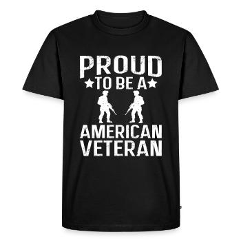 Fier d’être un vétéran américain - T-shirt Premium bio Homme - noir - Devant - Nico (187cm)