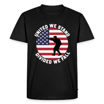 Unis nous sommes divisés, nous tombons - T-shirt Premium bio Homme - noir - Devant - Nico (187cm)