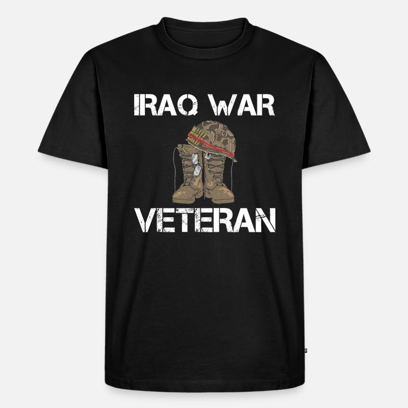 Irak Kriegsveteran - Männer Premium Bio T-Shirt - Schwarz