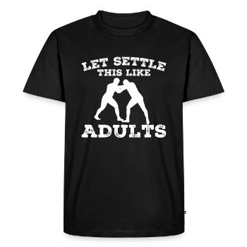 Faisons-le comme des adultes - T-shirt Premium bio Homme - noir - Devant - Nico (187cm)