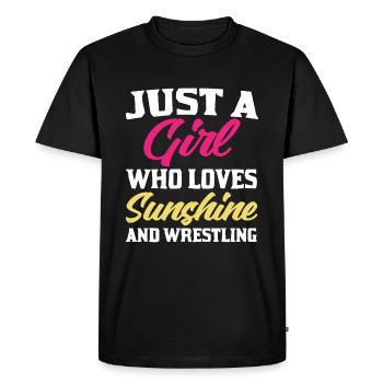 Juste une fille qui aime le soleil et la lutte - T-shirt Premium bio Homme - noir - Devant - Nico (187cm)