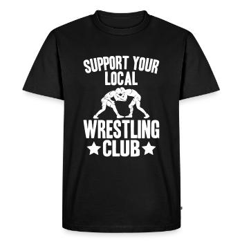 Soutenez votre club de lutte local - T-shirt Premium bio Homme - noir - Devant - Nico (187cm)