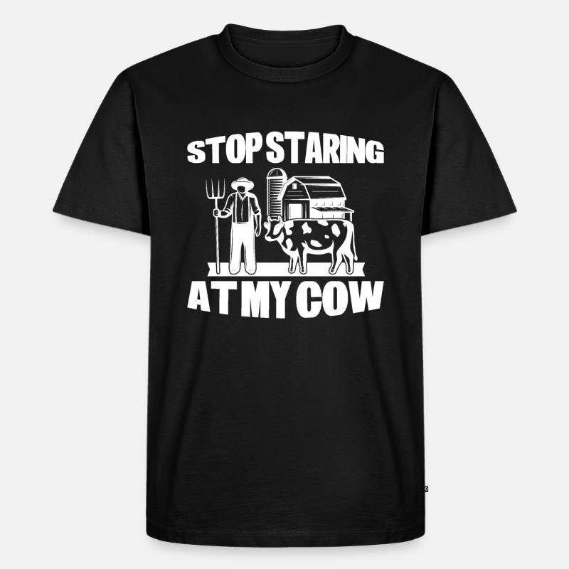 Ne regarde pas ma vache - T-shirt Premium bio Homme - noir