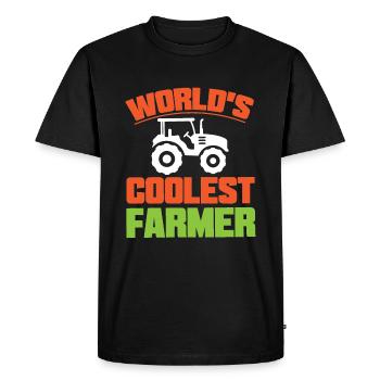 L’agriculteur le plus cool du monde - T-shirt Premium bio Homme - noir - Devant - Nico (187cm)