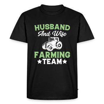Mari et femme Équipe agricole - T-shirt Premium bio Homme - noir - Devant - Nico (187cm)