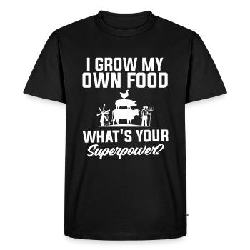 Je cultive ma propre nourriture - Agriculteur - T-shirt Premium bio Homme - noir - Devant - Nico (187cm)