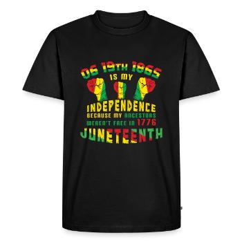 L’indépendance célèbre l’histoire des Noirs de Juneteenth - T-shirt Premium bio Homme - noir - Devant - Nico (187cm)
