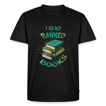 Lecteur Lire Je lis Interdit Livre Amour Amoureux Amoureux - T-shirt Premium bio Homme - noir - Devant - Nico (187cm)