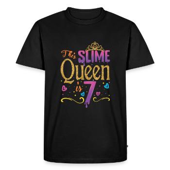 Age 7 Year Old Kids Slime Lover Slime Girl - Men's Premium Organic T-Shirt - black - Front - Nico (187cm)