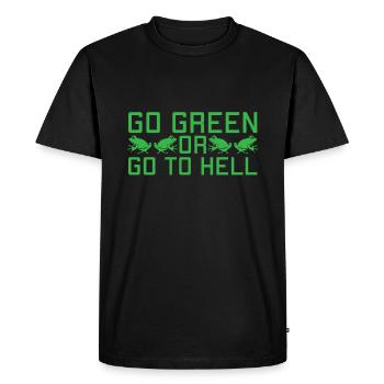 Soyez vert ou allez en enfer - Funny Frog - T-shirt Premium bio Homme - noir - Devant - Nico (187cm)