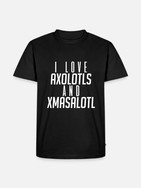 I love Axolotl and Xmasalotl - Men's Premium Organic T-Shirt - black