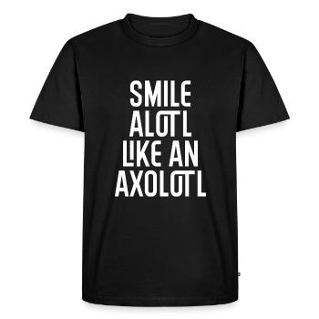 Alotl souriant comme un axolotl - T-shirt Premium bio Homme - noir - Devant - Nico (187cm)