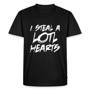 Je vole le cœur de Lottl - Axolotl - T-shirt Premium bio Homme - noir - Devant - Nico (187cm)