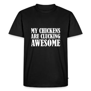 Mes poules s’accrochent fantastiquement - T-shirt Premium bio Homme - noir - Devant - Nico (187cm)