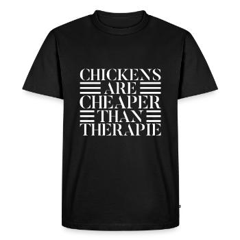 Les poulets sont moins chers que la thérapie - T-shirt Premium bio Homme - noir - Devant - Nico (187cm)