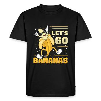 Happy Funny Banana Meme Let Us Go Banana - Men's Premium Organic T-Shirt - black - Front - Nico (187cm)