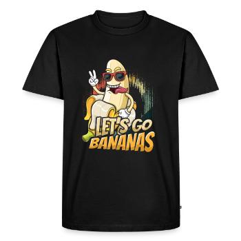 Happy Crazy Banana Meme Let Us Go Banana - Men's Premium Organic T-Shirt - black - Front - Nico (187cm)