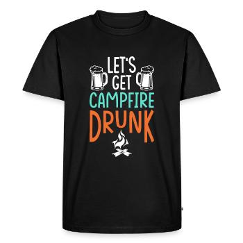 On se saoule autour du feu de camp - T-shirt Premium bio Homme - noir - Devant - Nico (187cm)