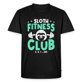Sloth Fitness Club 3, 2, 1 ... NON - T-shirt Premium bio Homme - noir - Devant - Nico (187cm)
