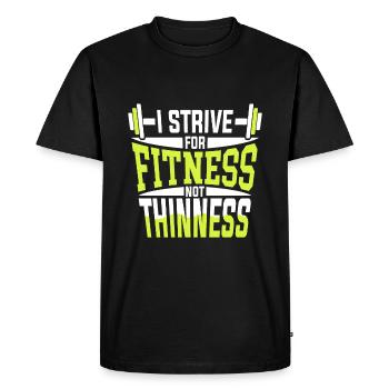 I strive for fitness, not slimness - Men's Premium Organic T-Shirt - black - Front - Nico (187cm)