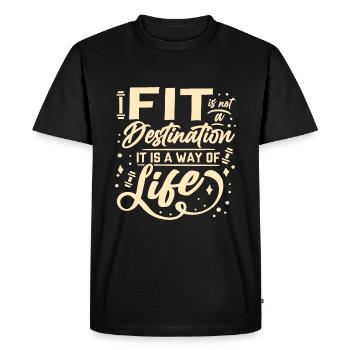 L’ajustement n’est pas un objectif, mais un mode de vie - T-shirt Premium bio Homme - noir - Devant - Nico (187cm)