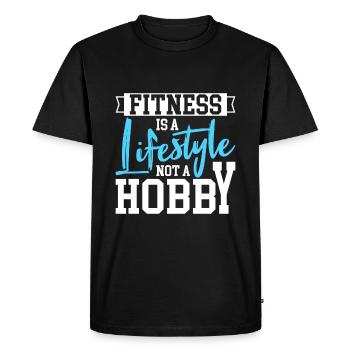 Fitness is a lifestyle, not a hobby - Men's Premium Organic T-Shirt - black - Front - Nico (187cm)