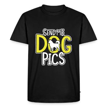 Send me dog pictures - Men's Premium Organic T-Shirt - black - Front - Nico (187cm)