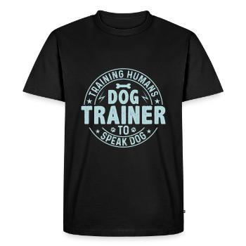 Un dresseur de chiens forme les gens autour des chiens - T-shirt Premium bio Homme - noir - Devant - Nico (187cm)