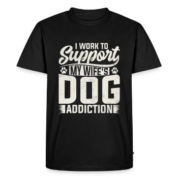 Je travaille autour de la dépendance au chien de ma femme - T-shirt Premium bio Homme - noir - Devant - Nico (187cm)