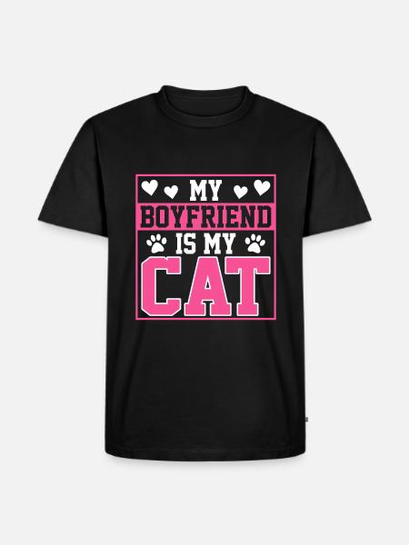 My friend is my cat - Men's Premium Organic T-Shirt - black