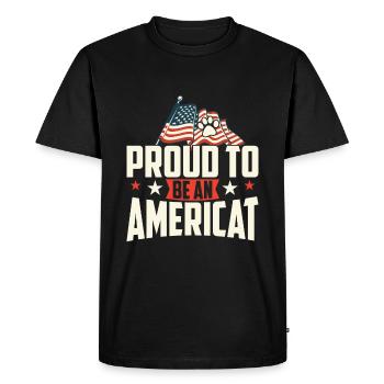 Fier d’être un chat américain - T-shirt Premium bio Homme - noir - Devant - Nico (187cm)