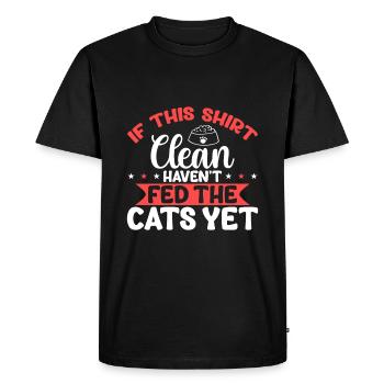 If this shirt is clean, you have the cats - Men's Premium Organic T-Shirt - black - Front - Nico (187cm)