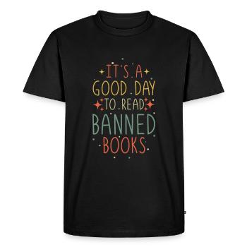 Day To Read Banned Book Lover Reader Read - Men's Premium Organic T-Shirt - black - Front - Nico (187cm)