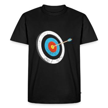 Chasse en plein air Arch Retro Target Bow Arrow Retro - T-shirt Premium bio Homme - noir - Devant - Nico (187cm)