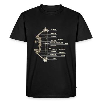 Chasse en plein air Arche Anatomie Arc Définition Flèche - T-shirt Premium bio Homme - noir - Devant - Nico (187cm)