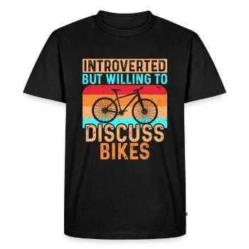 Introverti mais prêt à faire du vélo - T-shirt Premium bio Homme - noir - Devant - Nico (187cm)