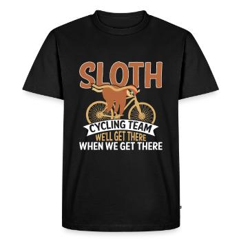 Équipe de vélo paresseux Nous sommes là quand nous y sommes - T-shirt Premium bio Homme - noir - Devant - Nico (187cm)