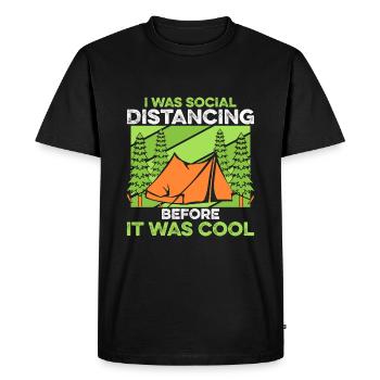 J’étais socialement distancié avant que ce soit cool - T-shirt Premium bio Homme - noir - Devant - Nico (187cm)