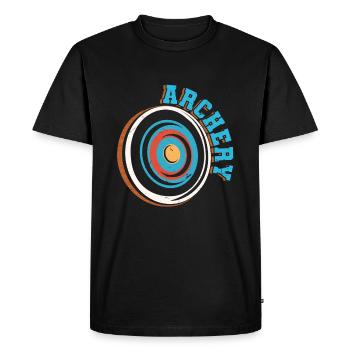 Rétro Vintage Tir à l’arc Chasse à l’arc Flèche d’arc - T-shirt Premium bio Homme - noir - Devant - Nico (187cm)