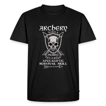 Cool Archery Archer Chasse en plein air Flèche d’arc - T-shirt Premium bio Homme - noir - Devant - Nico (187cm)
