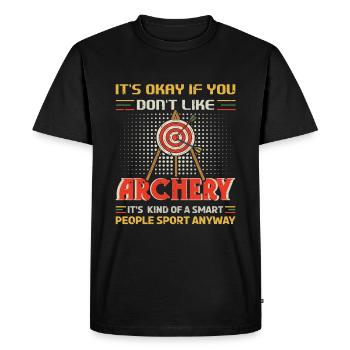 Chasse en plein air Tir à l’arc Sport Smart People - T-shirt Premium bio Homme - noir - Devant - Nico (187cm)