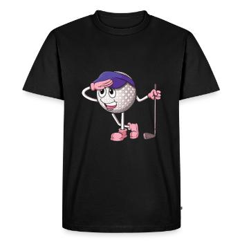 Cute Golf Ball Cartoon Golf Club Golfer Golf - Men's Premium Organic T-Shirt - black - Front - Nico (187cm)