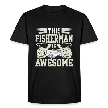 Ce pêcheur est génial - T-shirt Premium bio Homme - noir - Devant - Nico (187cm)